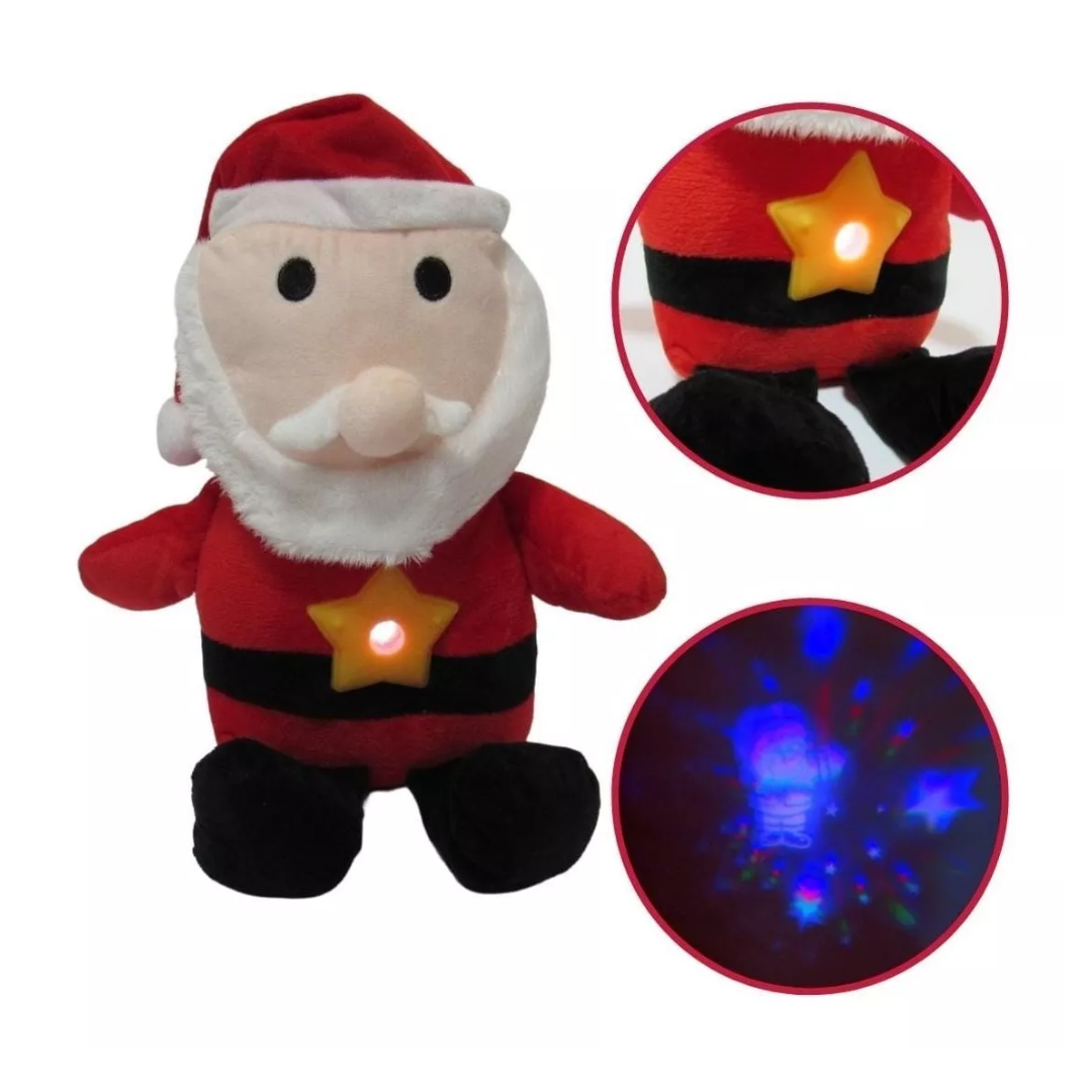 Miniatura 3 de Peluche Muñeco Proyector De Luces Santa